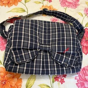 Peg Perego Borsa mama Insulated Diaper bag Plaid Shoulder Bag with Logo Accent